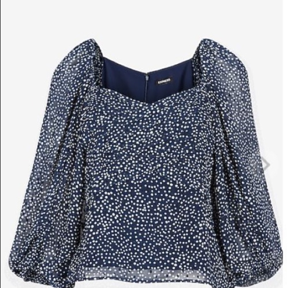 Pleated balloon sleeve top
